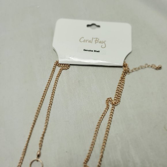 Coral Bay Two Row White Shell Layered Necklace White/rose Gold Tone - Picture 5 of 6